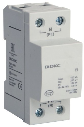 Ограничитель импульсных напряжений УЗИП DKC Jupiter 2п N-PE классI 100кА картинка